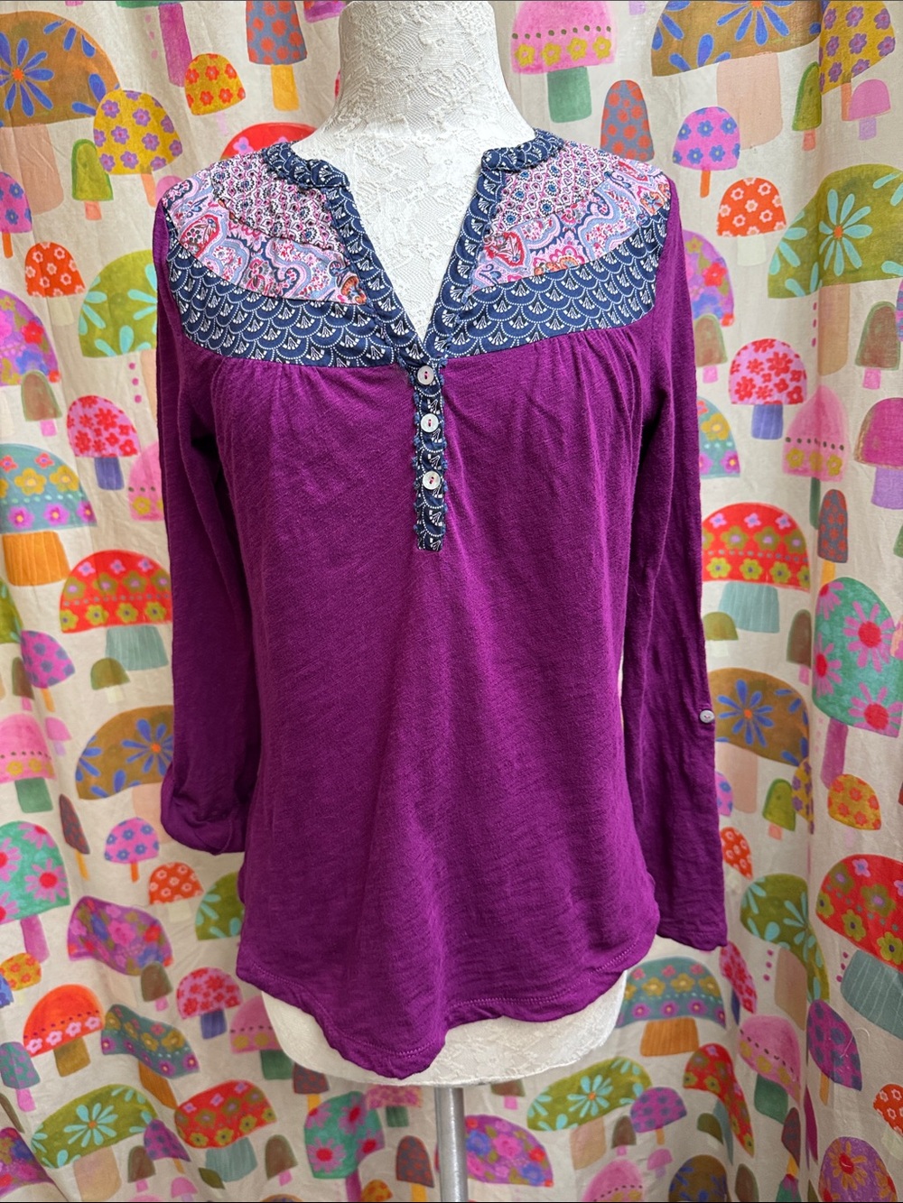 Akemi & Kin L/S  Bohemian Shirt. Small